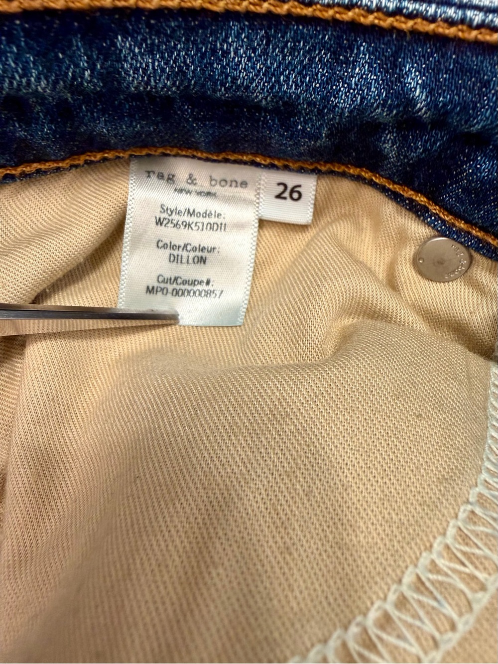 rag & bone Nina High-Rise Ankle Cigarette Jeans Blue Dillon Wash Cropped Size 26 - Picture 8 of 10